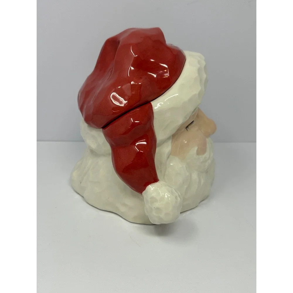 Vintage Christmas Santa Claus Cookie Jar Holiday A4